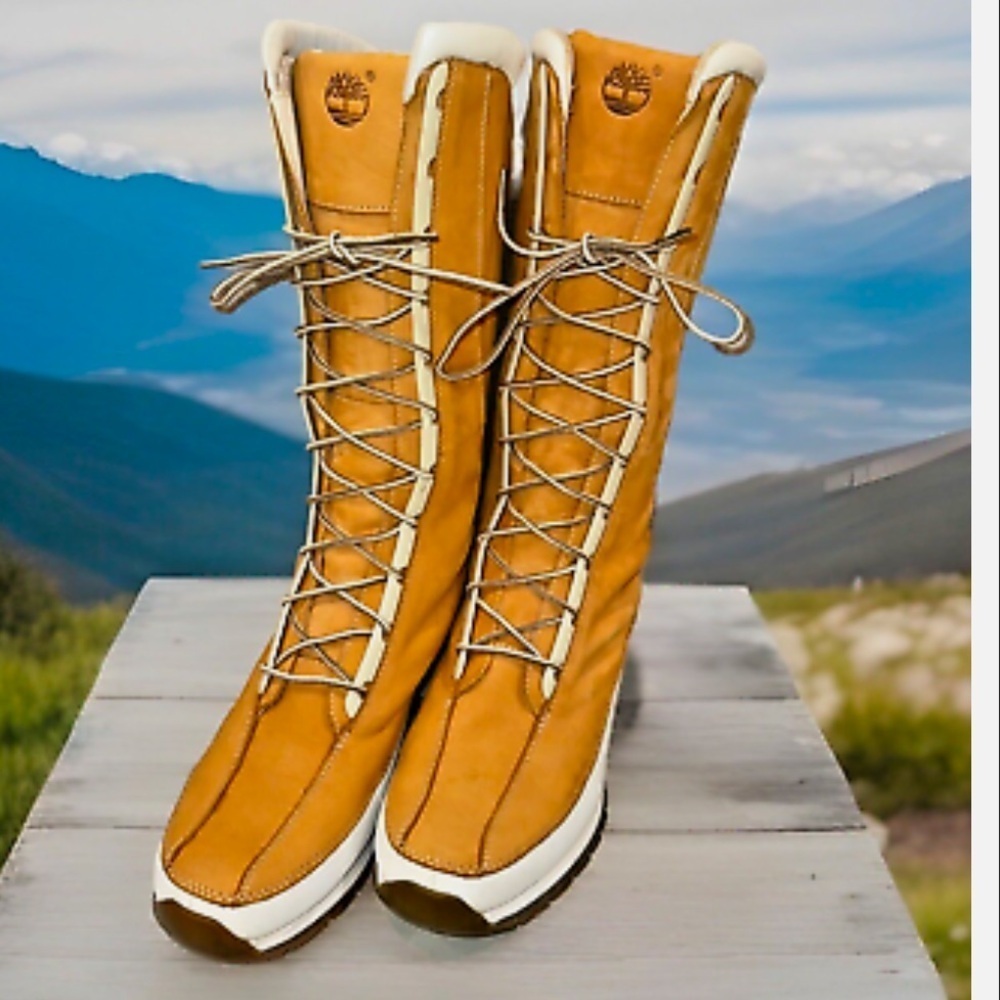 Timberland Wheat Nubuck Leather Mid Calf Boots Women’s Size 8.5 M Style 85374